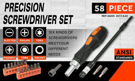 58Pc Ratchet Screwdriver Bits Set Nut Driver Setter Hex Torx Key Phillips Slot Kings Warehouse 