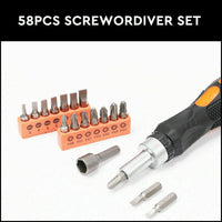 58Pc Ratchet Screwdriver Bits Set Nut Driver Setter Hex Torx Key Phillips Slot Kings Warehouse 