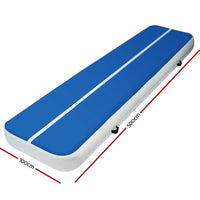5m x 1m Inflatable Air Track Mat 20cm Thick Gymnastic Tumbling Blue And White Kings Warehouse 