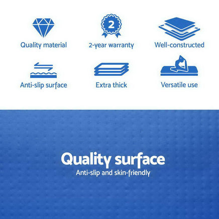 5m x 1m Inflatable Air Track Mat 20cm Thick Gymnastic Tumbling Blue And White Kings Warehouse 