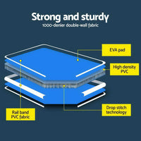 5m x 1m Inflatable Air Track Mat 20cm Thick Gymnastic Tumbling Blue And White Kings Warehouse 