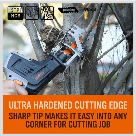 5Pc 300mm Reciprocating Saw Blades 5TPI Wood Timber Pruning Tool W/T Case Kings Warehouse 