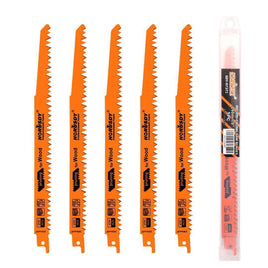 5Pc 9" / 240mm Reciprocating Saw Blades 5TPI Wood Timber Pruning Tool W/T Case Kings Warehouse 