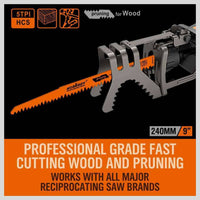 5Pc 9" / 240mm Reciprocating Saw Blades 5TPI Wood Timber Pruning Tool W/T Case Kings Warehouse 