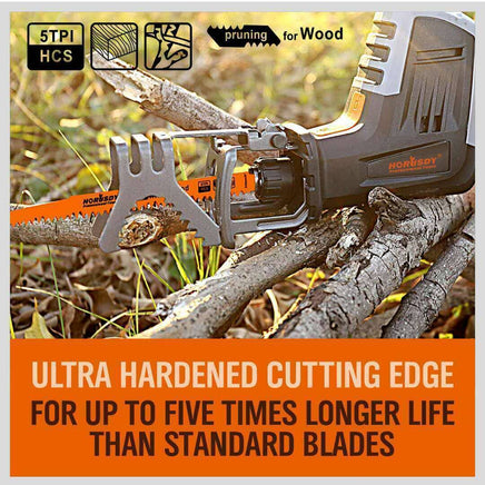 5Pc 9" / 240mm Reciprocating Saw Blades 5TPI Wood Timber Pruning Tool W/T Case Kings Warehouse 
