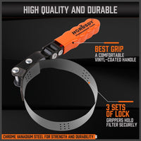 5Pc Oil Filter Wrench Set Swivel Grip Steel Belt Spanner Universal Filter Remove Kings Warehouse 