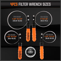 5Pc Oil Filter Wrench Set Swivel Grip Steel Belt Spanner Universal Filter Remove Kings Warehouse 