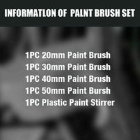 5Pc Paint Brushes Set Artist Acrylic Staining Home Garden Painting Handy Tool Kings Warehouse 
