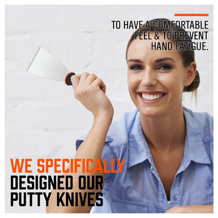 5Pc Stainless Steel Putty Knife Set Joint Knife Wall Scraper Paint Clean Blade Kings Warehouse 
