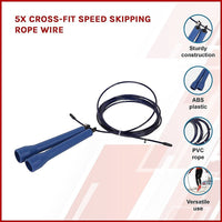 5x Cross-Fit Speed Skipping Rope Wire Kings Warehouse 