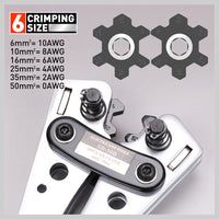 6-50 mm2 Wire Crimper Cable Crimp Electric Tube Crimping Hand Tool Battery Lug Kings Warehouse 