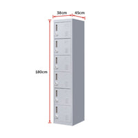 6-Door Locker for Office Gym Shed School Home Storage Kings Warehouse 