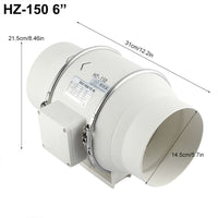 6'' Extractor Fan Duct Hydroponic Inline Exhaust Vent Industrial Kings Warehouse 