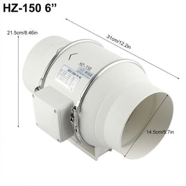 6'' Extractor Fan Duct Hydroponic Inline Exhaust Vent Industrial Kings Warehouse
