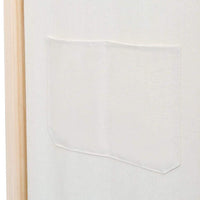 6-Panel Room Divider Cream 240x170x4 cm Fabric Kings Warehouse 