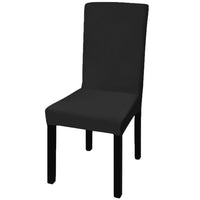 6 pcs Black Straight Stretchable Chair Cover Kings Warehouse 