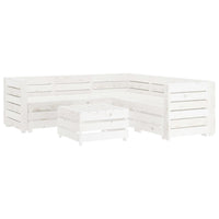 6 Piece Garden Lounge Set Pallets Wood White
