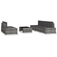 6 Piece Garden Lounge Set Poly Rattan Grey Kings Warehouse 