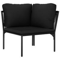 6 Piece Garden Lounge Set with Cushions Black PVC Kings Warehouse 