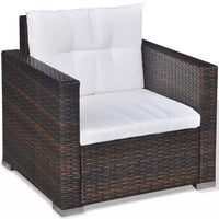 6 Piece Garden Lounge Set with Cushions Poly Rattan Brown Kings Warehouse 