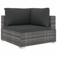 6 Piece Garden Lounge Set with Cushions Poly Rattan Grey Kings Warehouse 