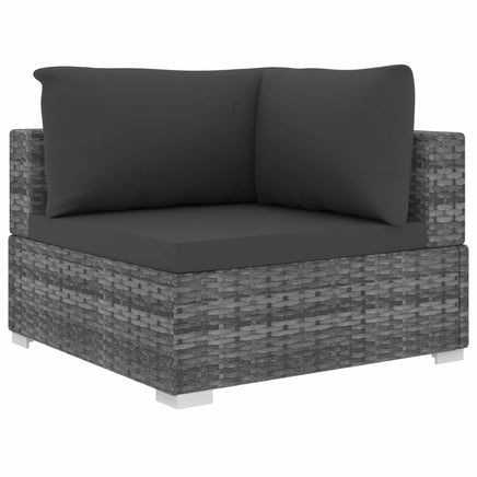 6 Piece Garden Lounge Set with Cushions Poly Rattan Grey Kings Warehouse 