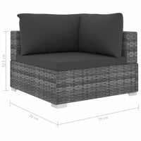 6 Piece Garden Lounge Set with Cushions Poly Rattan Grey Kings Warehouse 