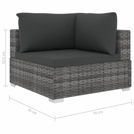 6 Piece Garden Lounge Set with Cushions Poly Rattan Grey Kings Warehouse 