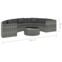 6 Piece Garden Lounge Set with Cushions Poly Rattan Grey Kings Warehouse 