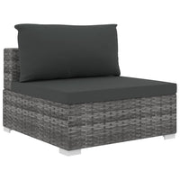 6 Piece Garden Lounge Set with Cushions Poly Rattan Grey Kings Warehouse 