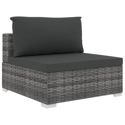 6 Piece Garden Lounge Set with Cushions Poly Rattan Grey Kings Warehouse 