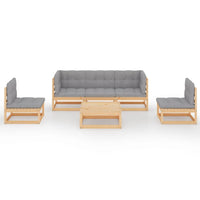 6 Piece Garden Lounge Set with Cushions Solid Pinewood Kings Warehouse 