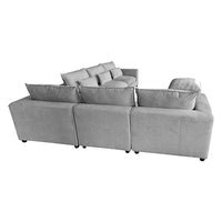 6 Seater Cloud Sectional Sofa in Belfast Fabric Grey Living Room Couch with Ottoman Sofas Kings Warehouse 