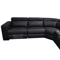 6 Seater Real Leather sofa Black Color Lounge Set for Living Room Couch with Adjustable Headrest sofas Kings Warehouse 