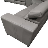 6 Seater Real Leather sofa Grey Color Lounge Set for Living Room Couch with Adjustable Headrest sofas Kings Warehouse 