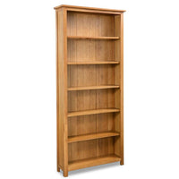 6-Tier Bookcase 80x22,5x180 cm Solid Oak Wood Kings Warehouse 