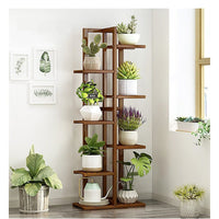 6 Tiers Vertical Bamboo Plant Stand Staged Flower Shelf Rack Outdoor Garden garden supplies Kings Warehouse 
