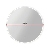 60cm LED Wall Mirror Bathroom Mirrors Light Decor Round Kings Warehouse 