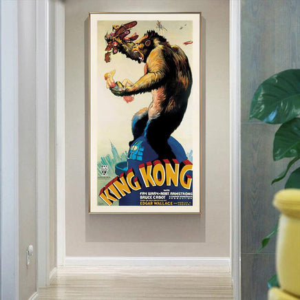 60cmx120cm King Kong 1933 Gold Frame Canvas Wall Art Kings Warehouse 