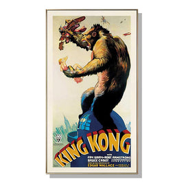 60cmx120cm King Kong 1933 Gold Frame Canvas Wall Art Kings Warehouse 