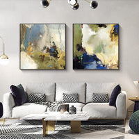 60cmx60cm Abstract Blue 2 Sets Black Frame Canvas Wall Art Kings Warehouse 
