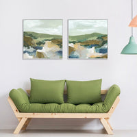 60cmx60cm Abstract Landscape 2 Sets White Frame Canvas Wall Art Kings Warehouse 