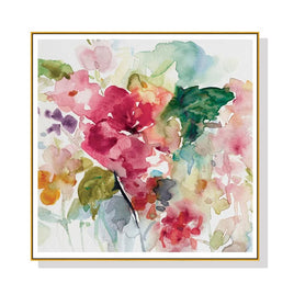 60cmx60cm Floral Brunch Gold Frame Canvas Wall Art Kings Warehouse 
