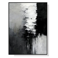 60cmx90cm Abstract Black White Artwork Black Frame Canvas Wall Art Kings Warehouse 