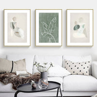 60cmx90cm Abstract body and leaves 3 Sets Gold Frame Canvas Wall Art Kings Warehouse 