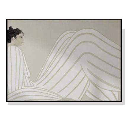 60cmx90cm Abstract Lady Black Frame Canvas Wall Art Kings Warehouse 