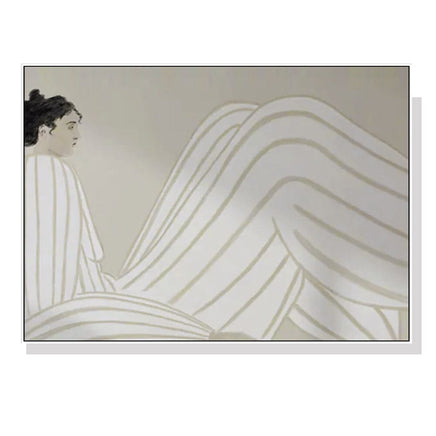 60cmx90cm Abstract Lady White Frame Canvas Wall Art Kings Warehouse 