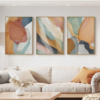 60cmx90cm Abstract Orange 3 Sets Gold Frame Canvas Wall Art Kings Warehouse 