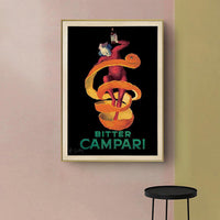 60cmx90cm Bitter Campari Gold Frame Canvas Wall Art Kings Warehouse 
