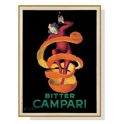 60cmx90cm Bitter Campari Gold Frame Canvas Wall Art Kings Warehouse 